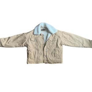 Tan Sherpa fleece Denim jacket